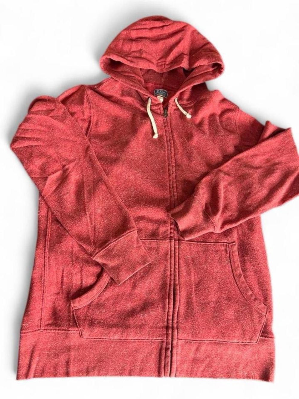 J. Crew heathered red marled texture vintage style hoodie